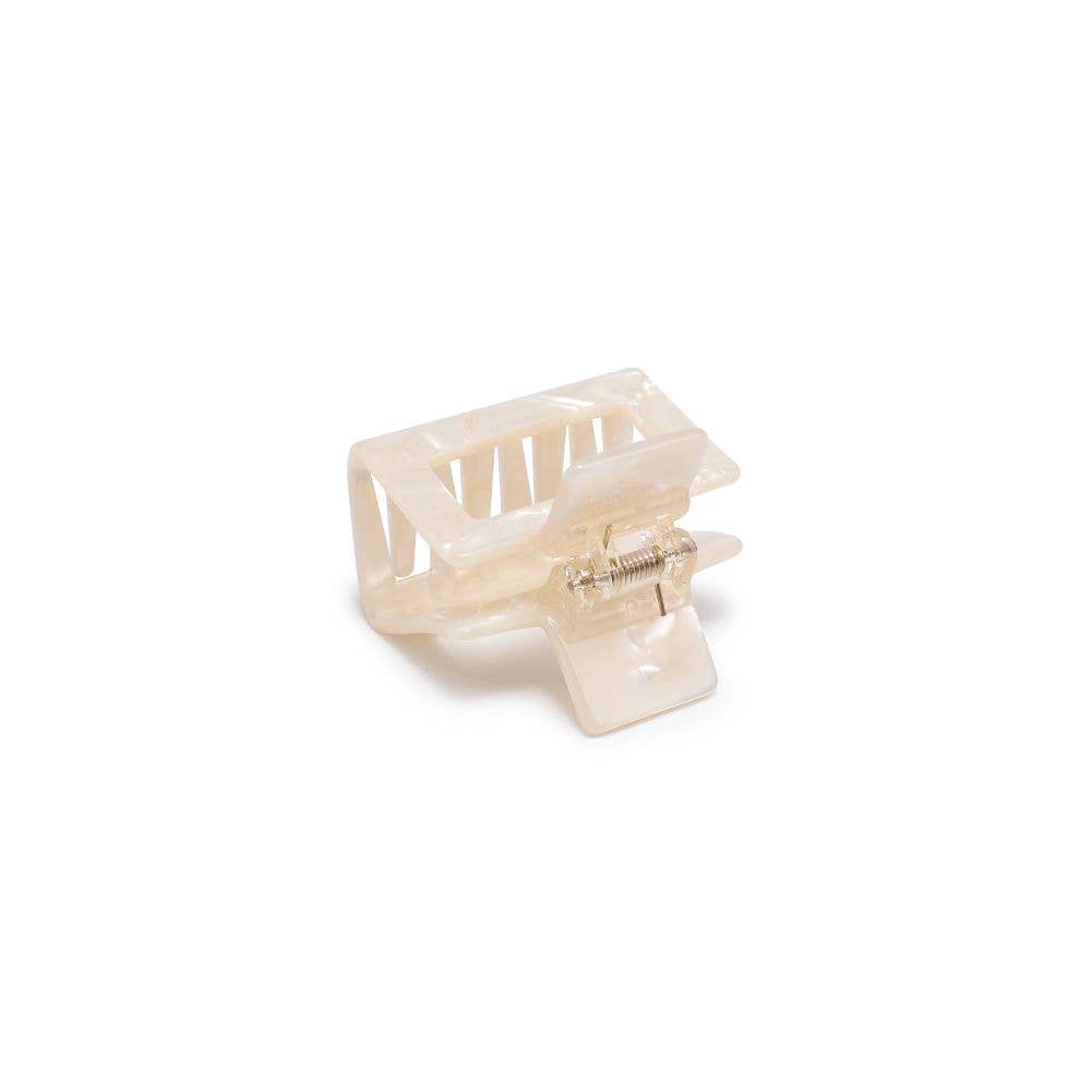 Valentina Clip Hair Claw: Cream Tortoise