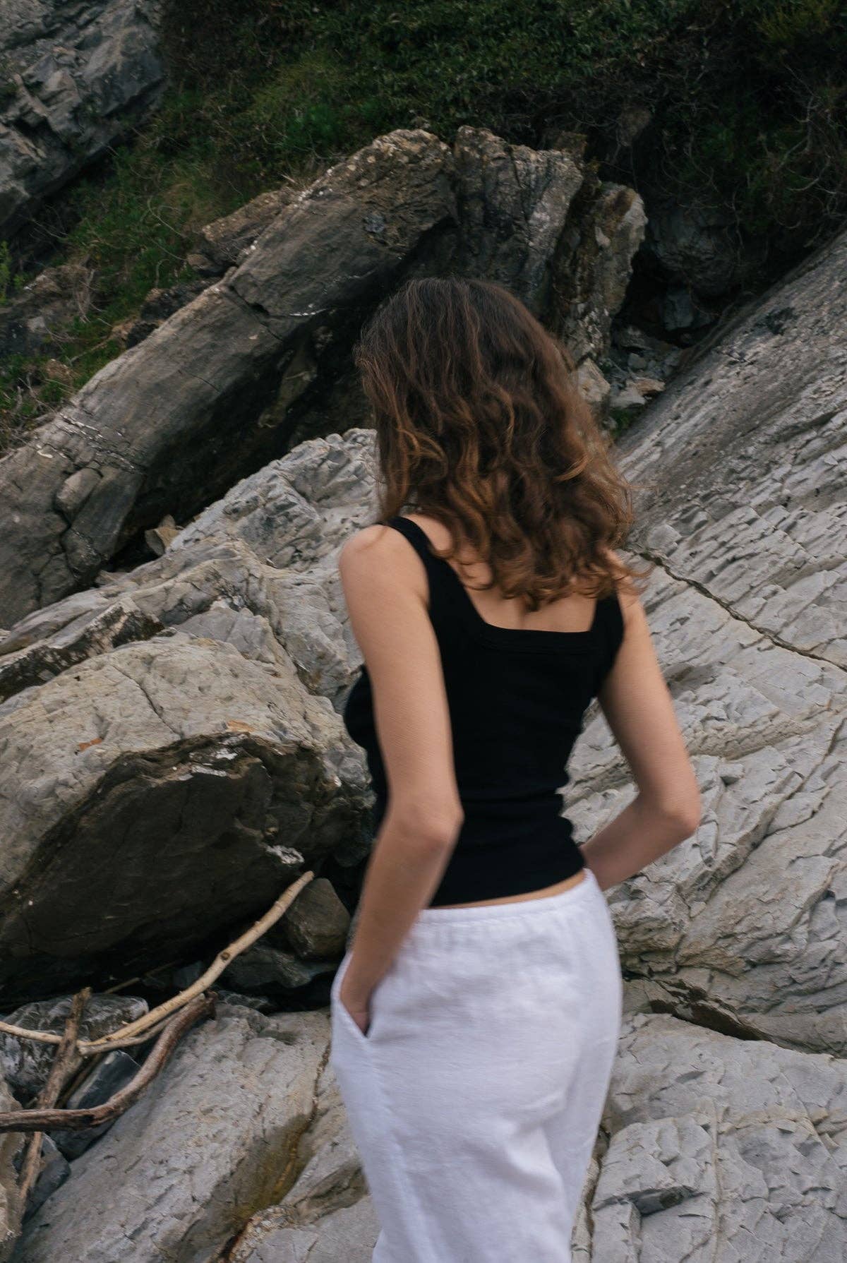 Square Organic Tank: White / S