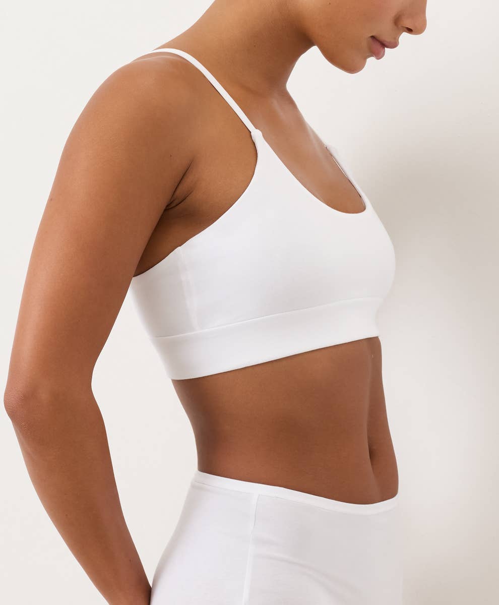 Women's Everyday Modern Scoop Bralette: White / Small
