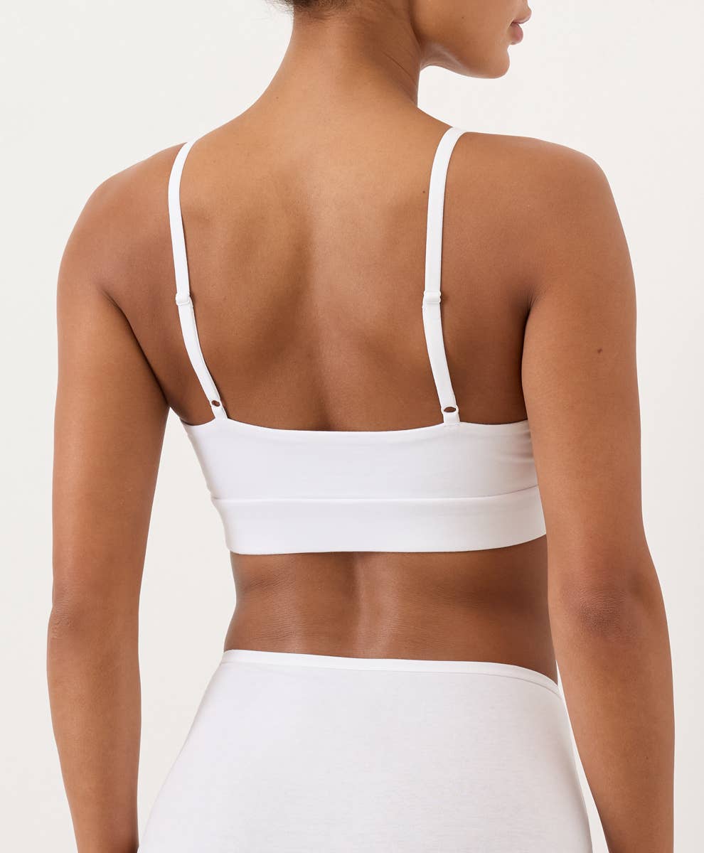 Women's Everyday Modern Scoop Bralette: White / Small