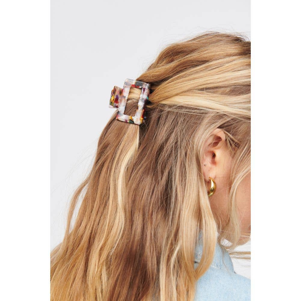 Valentina Clip Hair Claw: Cream Tortoise