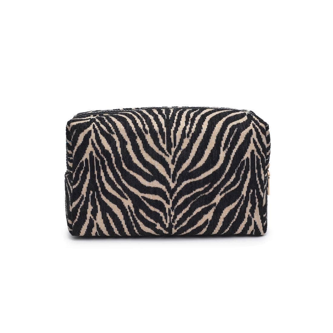 Zebrini Cosmetic & Travel Organizer Pouch: Natural Black