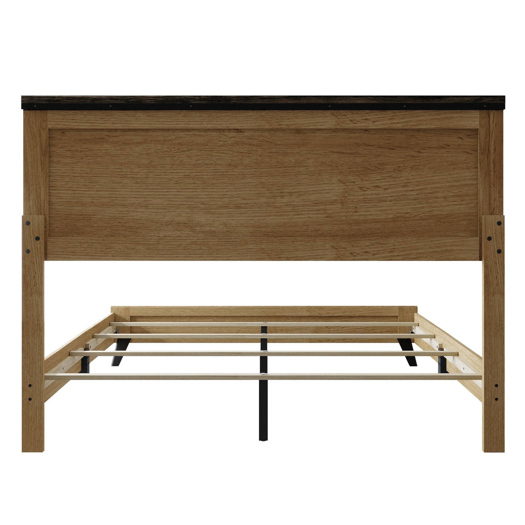 Home Design Emersyn Panel Bed Frame, Natural Oak: Queen / Natural Oak