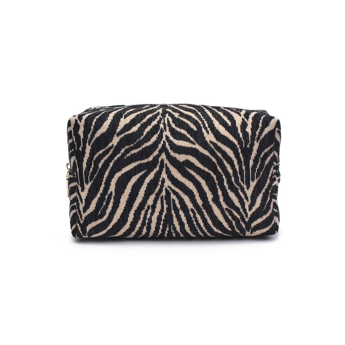 Zebrini Cosmetic & Travel Organizer Pouch: Natural Black