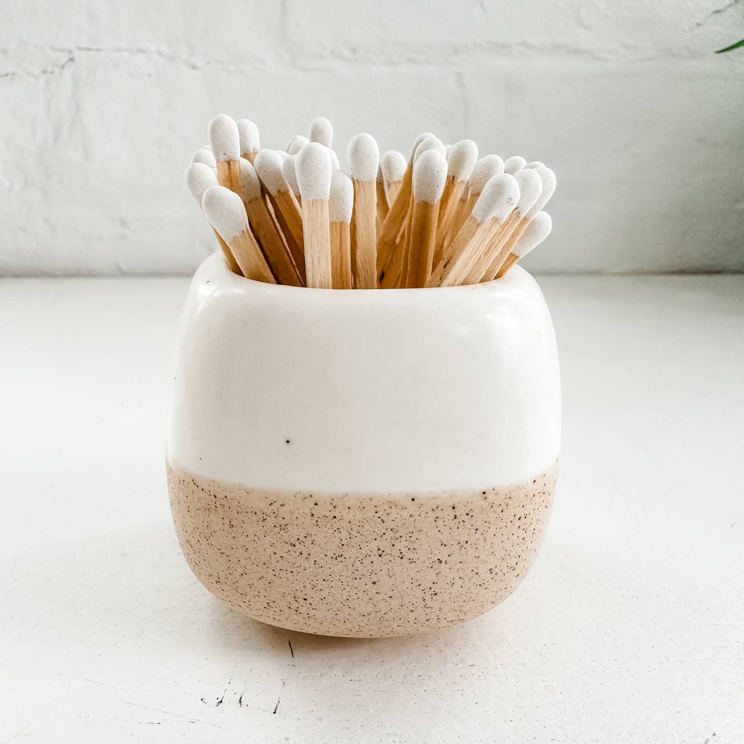 Ceramic Match Holders - With or Without Matches - 5 Colors: White / Without Matches