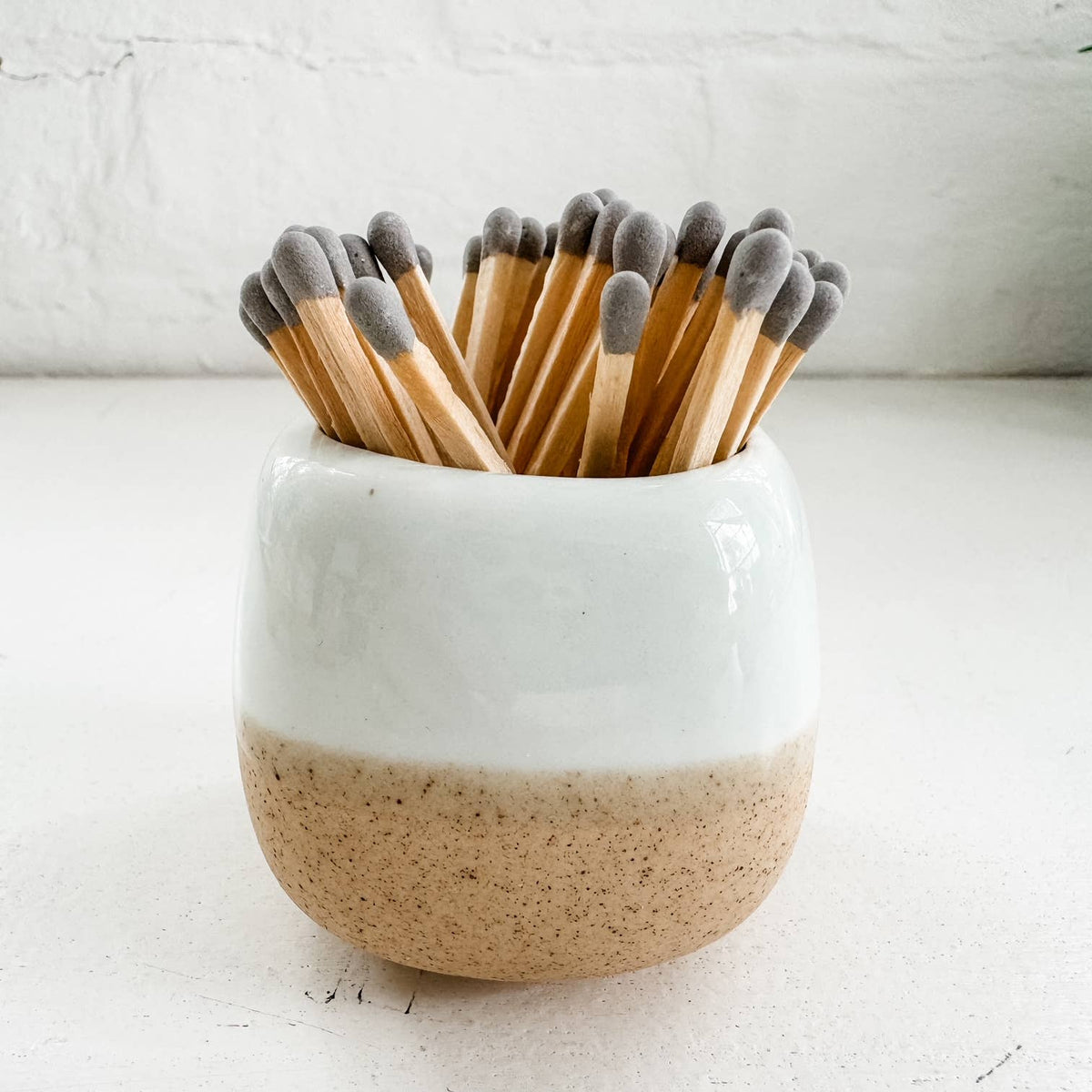 Ceramic Match Holders - With or Without Matches - 5 Colors: White / Without Matches