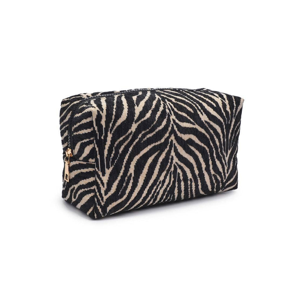 Zebrini Cosmetic & Travel Organizer Pouch: Natural Black