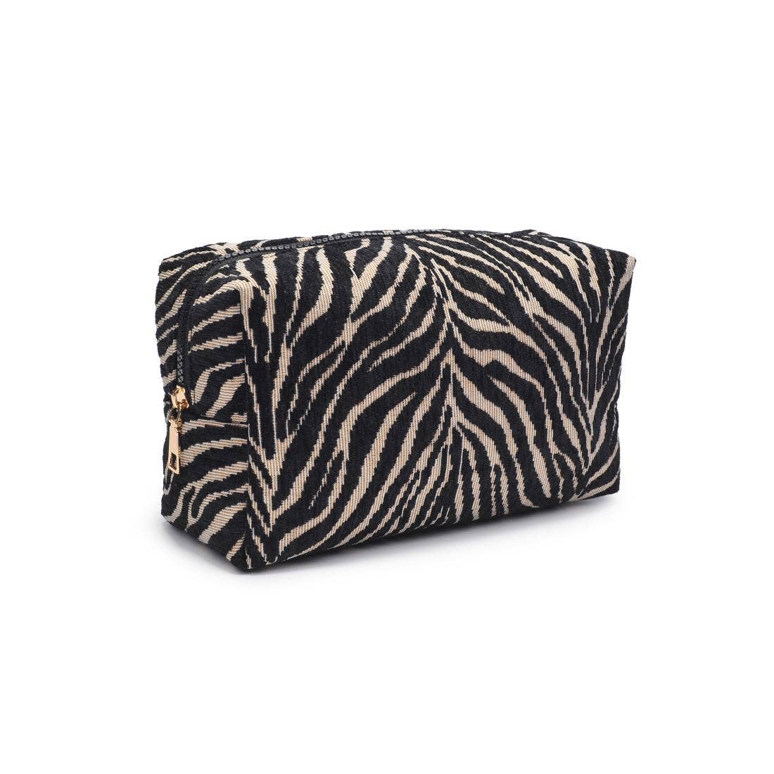 Zebrini Cosmetic & Travel Organizer Pouch: Natural Black
