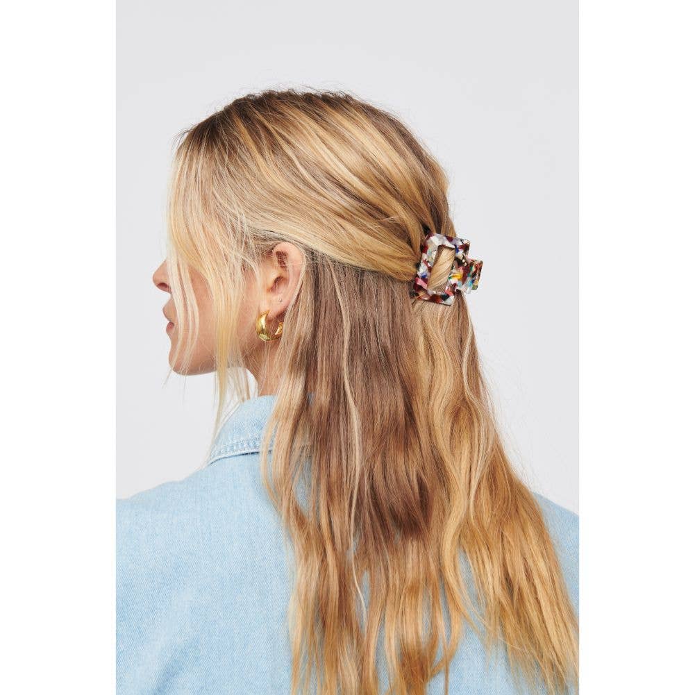 Valentina Clip Hair Claw: Cream Tortoise