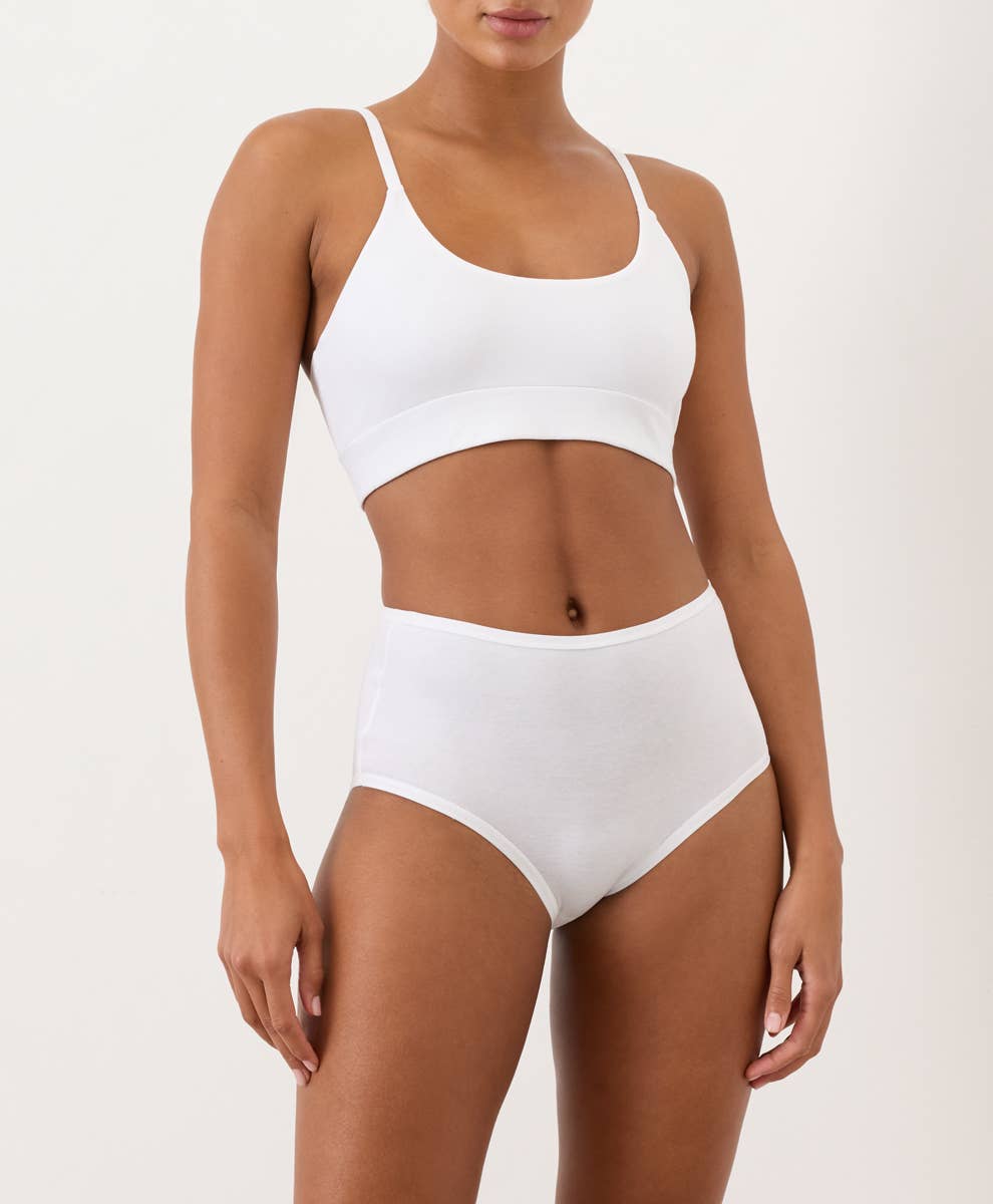 Women's Everyday Modern Scoop Bralette: White / Small