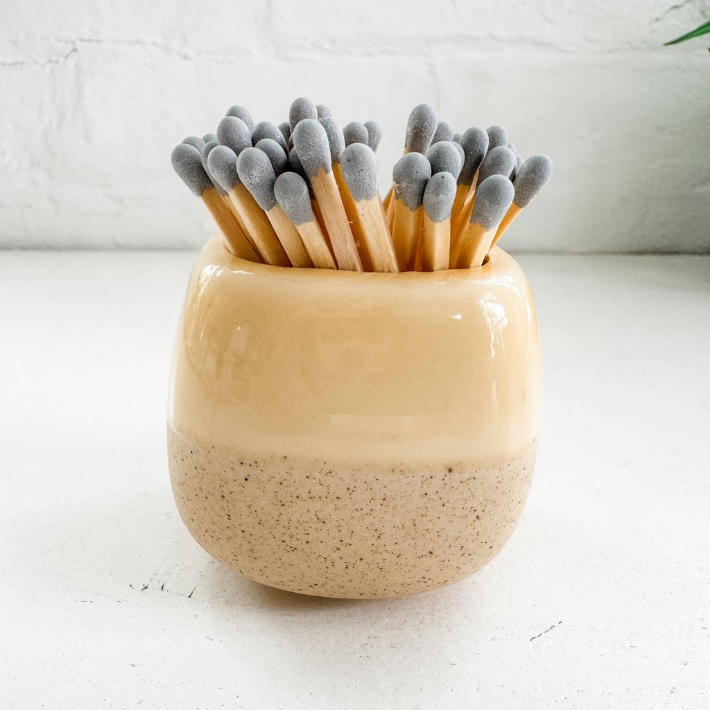 Ceramic Match Holders - With or Without Matches - 5 Colors: White / Without Matches