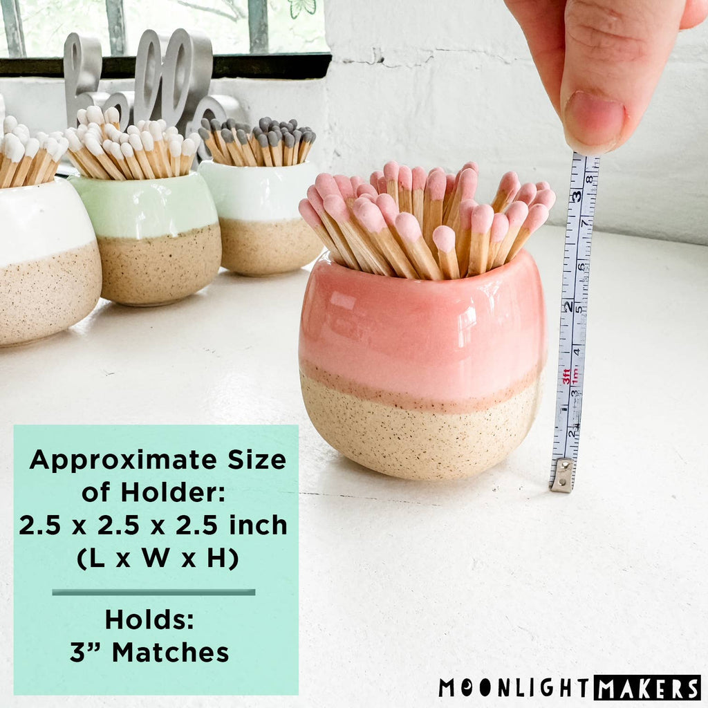 Ceramic Match Holders - With or Without Matches - 5 Colors: White / Without Matches