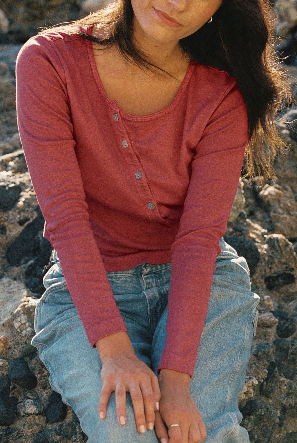 Organic Slant Cardi: Hay / M