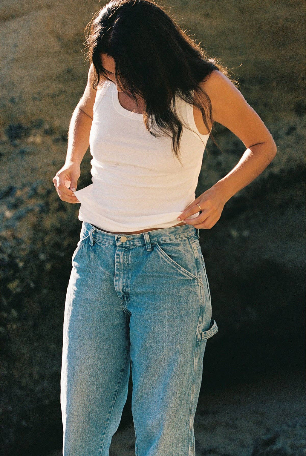 Organic Rib Tank: Ivory / S