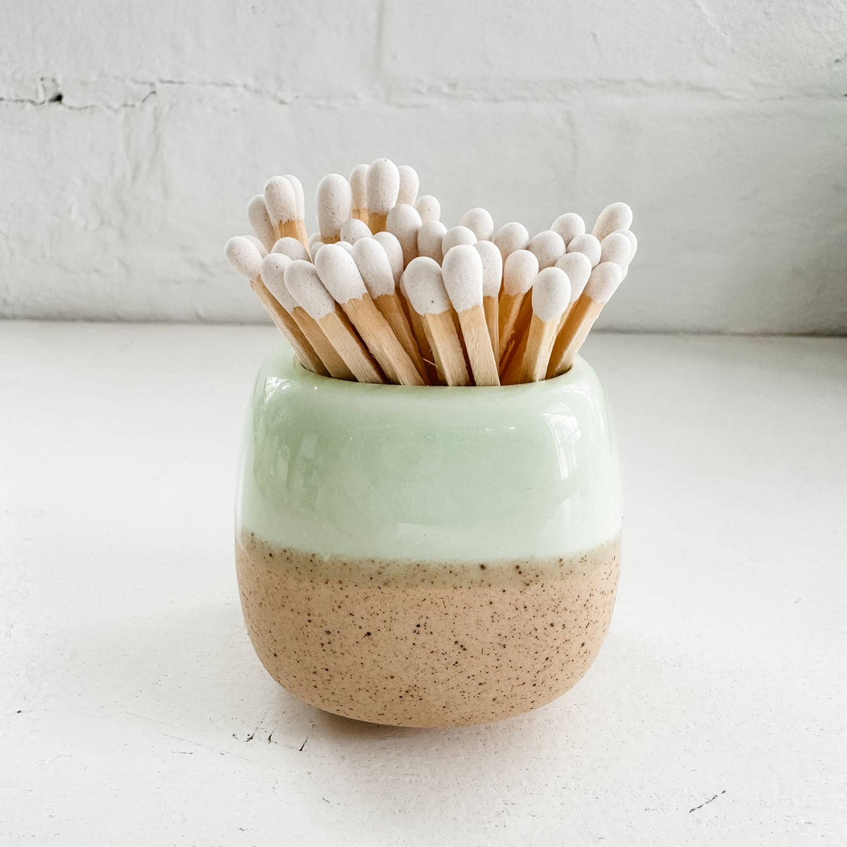 Ceramic Match Holders - With or Without Matches - 5 Colors: White / Without Matches