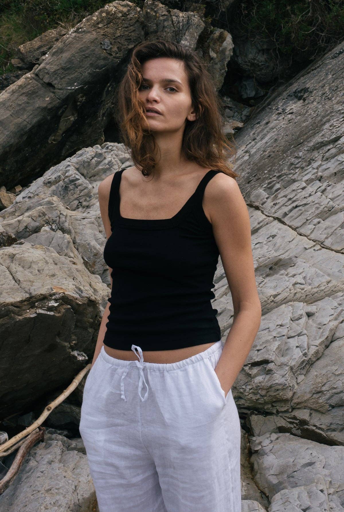Square Organic Tank: White / S