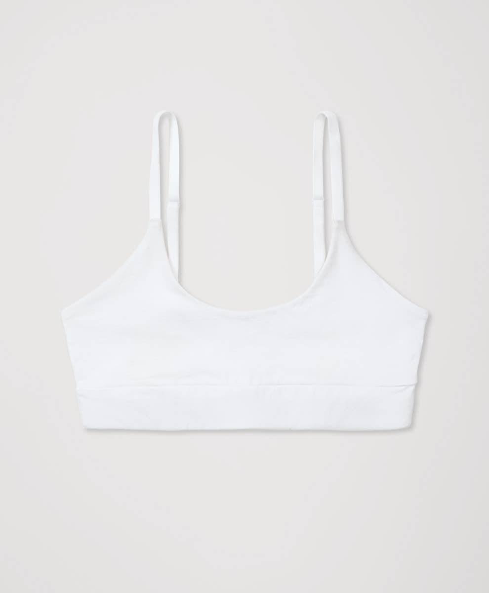 Women's Everyday Modern Scoop Bralette: White / Small