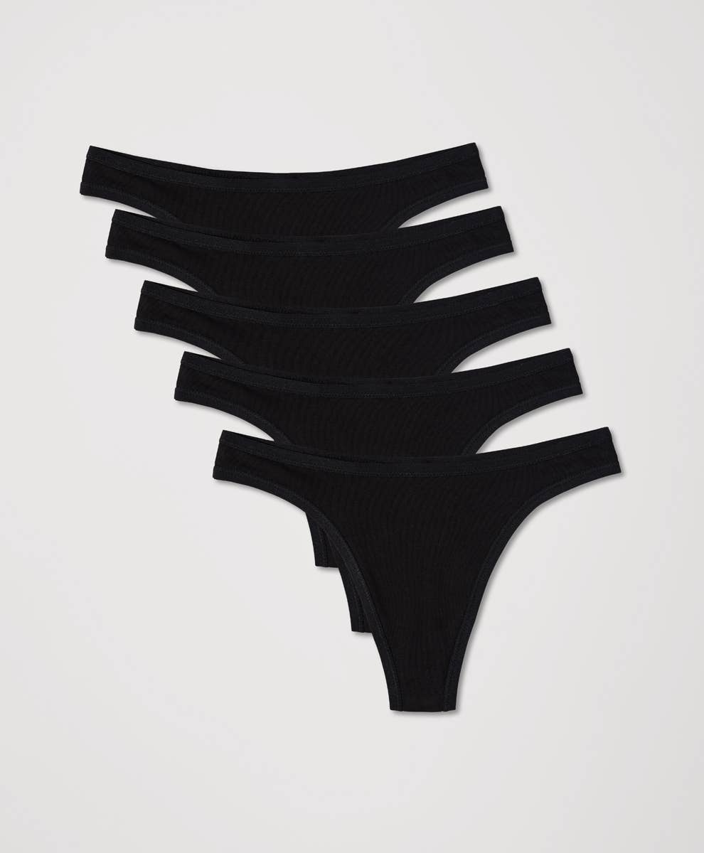 Women's Everyday Classic Fit Thong 5-Pack: Core Edit / Medium