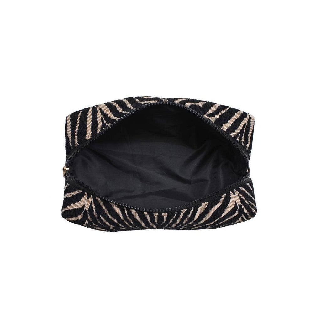 Zebrini Cosmetic & Travel Organizer Pouch: Natural Black