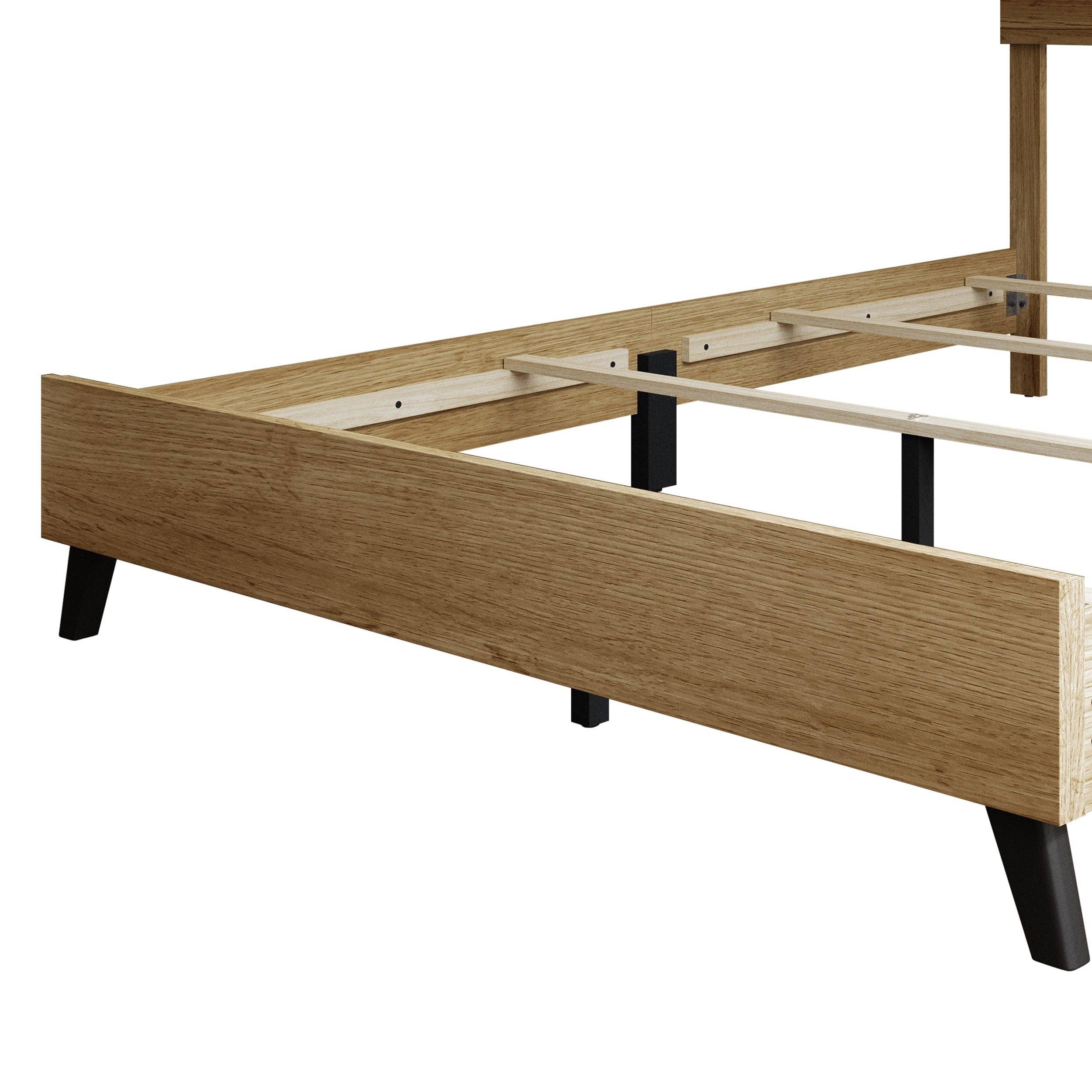 Home Design Emersyn Panel Bed Frame, Natural Oak: Queen / Natural Oak