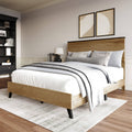 Home Design Emersyn Panel Bed Frame, Natural Oak: Queen / Natural Oak