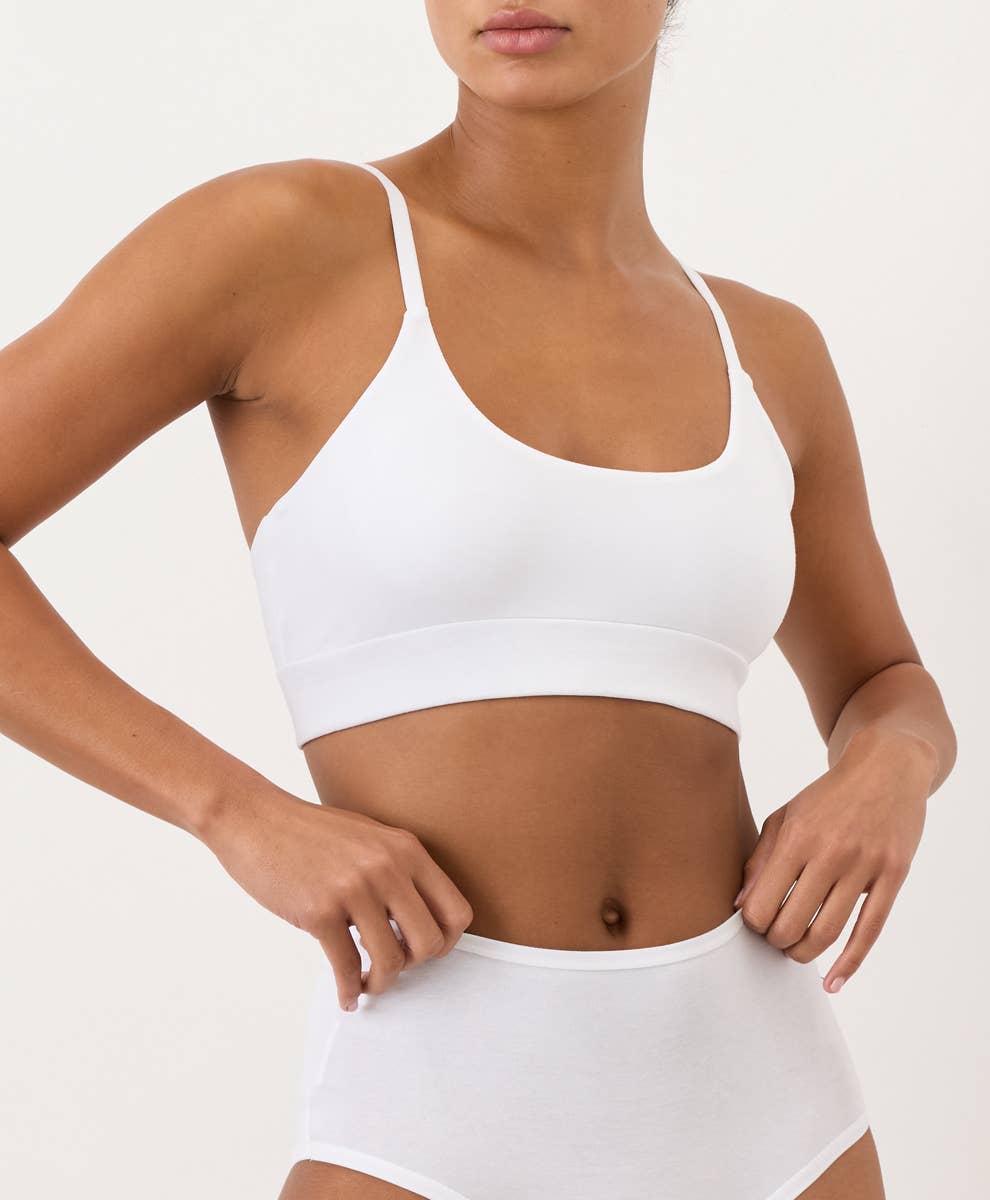 Women's Everyday Modern Scoop Bralette: White / Small