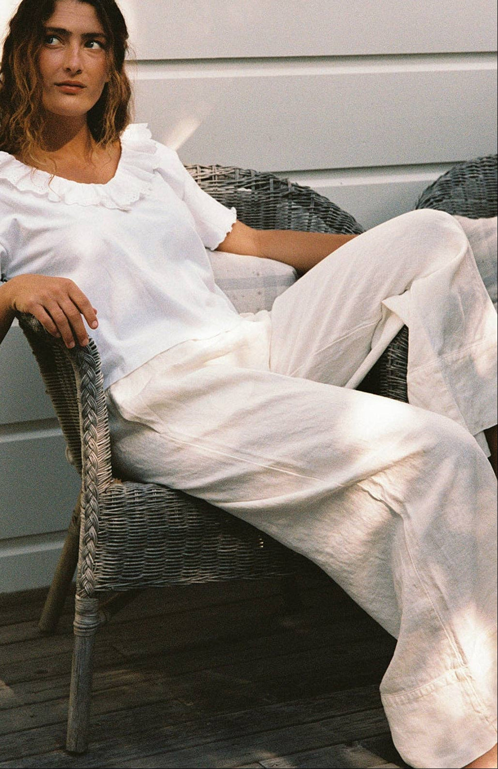 Linen Simple Pant: Black / M