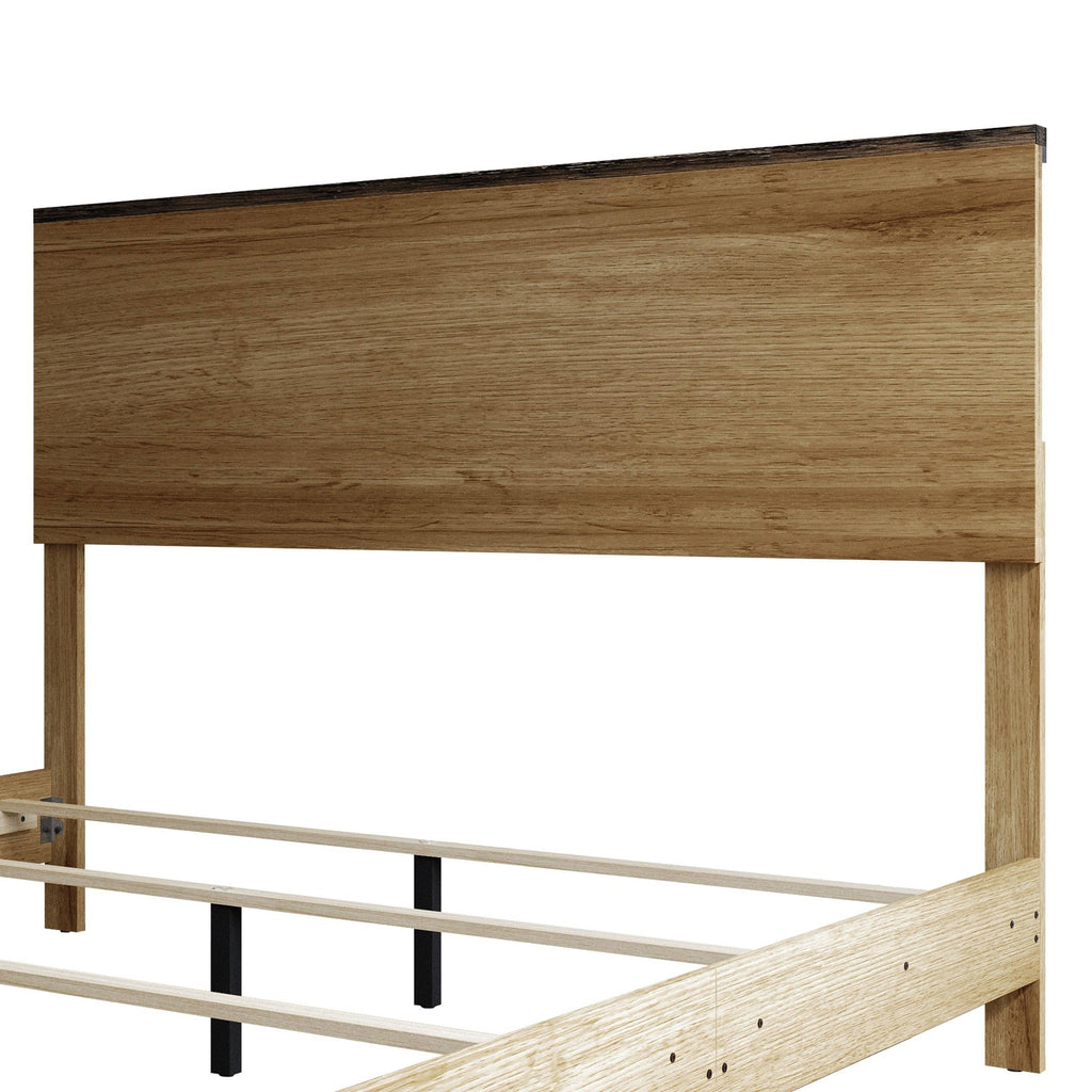 Home Design Emersyn Panel Bed Frame, Natural Oak: Queen / Natural Oak