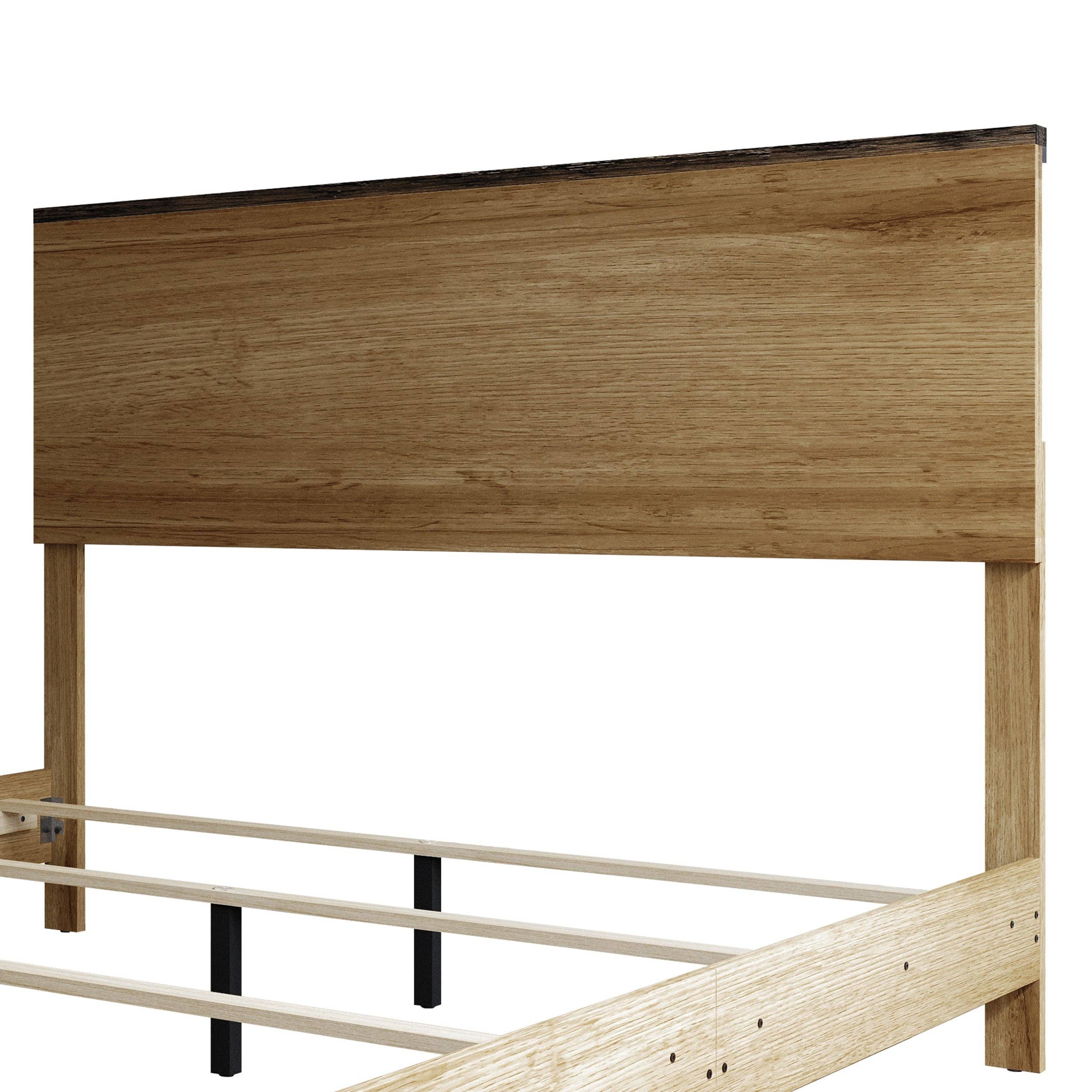 Home Design Emersyn Panel Bed Frame, Natural Oak: Queen / Natural Oak