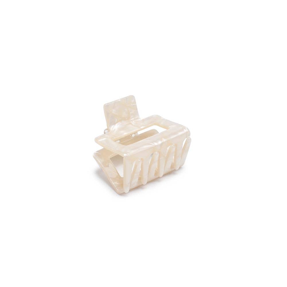 Valentina Clip Hair Claw: Cream Tortoise
